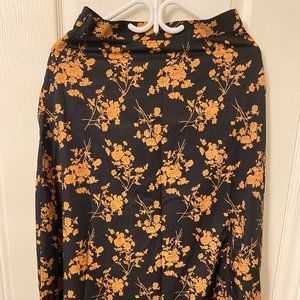 Flower Pattern Midi Skirt